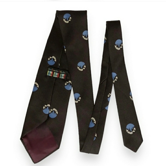 CARSON PIRIE SCOTT & CO Brown & Blue “Clout” Tie - VINTAGE 100% polyester - Picture 3 of 6